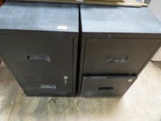 Two 2 drawer steel filing cabinets
