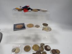 A box of medals and coins