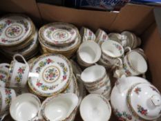 A tray of Coalport Ming Rose pattern china