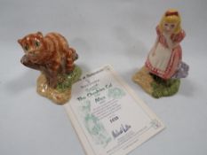 Two Beswick limited edition Alice in Wonderland figures Alice AC2, Cheshire cat LC3 both numbered