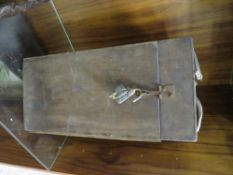 A vintage Tilley lantern in original wooden box with padlock