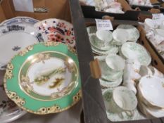 A tray of vintage comports etc together with a tray of assorted tea ware