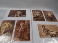 A folder of approx. 33 erotic French postcards - modern reproduction