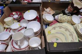 Two trays of assorted ceramics -mostly tea ware
