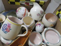 A small tray of ceramics to include Poole and Wedgwood jasper ware