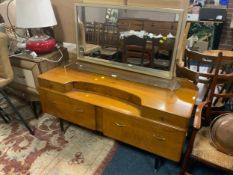 A mid-century dressing table with later mirror A/F