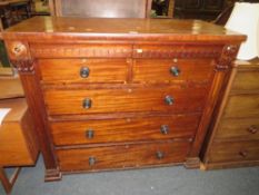 A Victorian mahogany seven drawer chest - W120 cm A/F