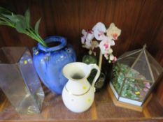 A quantity of decorative items to include a ceramic vase