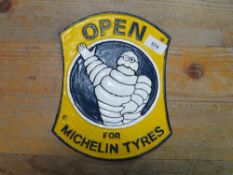 Open for Michelin sign**