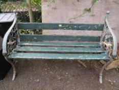 A vintage cast iron/wood garden bench