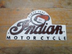 Domed Indian M/C plaque**