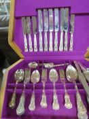A canteen of Kings pattern cutlery (unchecked) together with a cutlery box containing a small