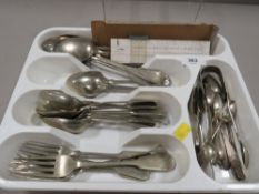 A small selection of silver plated cutlery