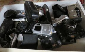 A box of mixed cameras A/F