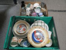Two trays of assorted ceramics to include Poole