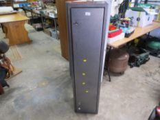 A locking steel gun cabinet