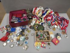 A large collection of vintage archery badges, medals etc to include a selection of other sporting