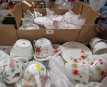 Two trays of tea ware to include Royal Vale and Tuscan