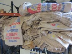 A large selection of Hessian 25kg potato sacks ( unused)