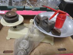 A vintage set of scales and weights