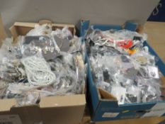 Two large trays of assorted costume jewellery A/F