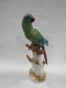A Meissen porcelain model of a parrot late 19th century, blue crossed swords mark. incised 20 -A/F