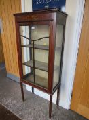 An Edwardian mahogany and painted single door display cabinet W 60.5 cm