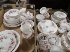 Two trays of ceramics to include Royal Albert Lavender Rose tea/dinner ware, Royal Albert Moss