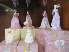 Six boxed Coalport figurines some with certificates