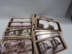 A collection of approx. 44 modern reproduction social history stereograph cards