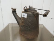 A goose neck oil lamp