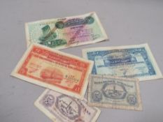 Vintage Syria banknotes, consists of 1 Livre 1939, 50 Piastres 1942, 25 Piastres 1942 and 4 Piastres