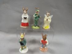 Five Royal Doulton Bunnykins figures to include 
