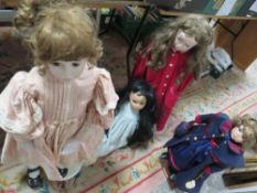 A selection of large modern collectors dolls