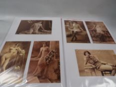 A folder of approx. 33 erotic French postcards - modern reproduction