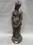 A large bronze effect model of a lady A/F