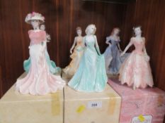 Six boxed Coalport figurines some with certificates