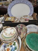 Three trays of assorted plates to include collectors examples