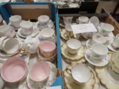 Two trays of assorted tea ware to include Royal Albert 