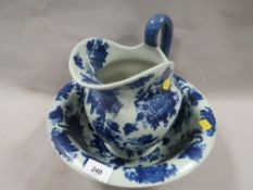 A blue & white jug and bowl set