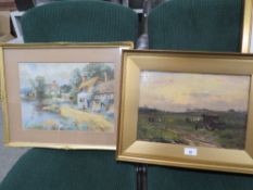 An early 19th century oil on canvas depicting travelers, signed lower left but indistinct, together