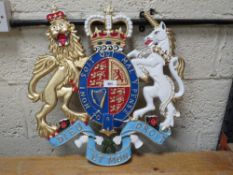 A UK coat of arms plaque**