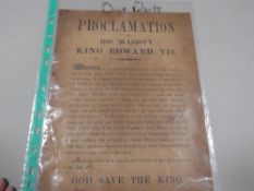 A King Edward VII proclamation A/F
