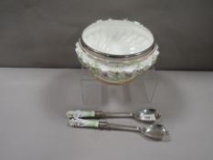 A George Jones salad bowl with servers