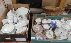 Two trays of assorted ceramics to include Eternal Beau dinnerware