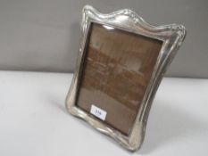 A hallmarked silver easel back picture frame A/F