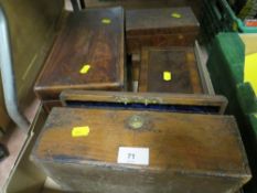 Antique tea caddies and work boxes