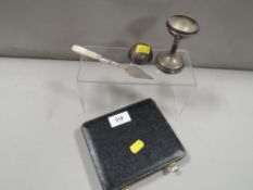 A small collection of silver to include a set of six coffee spoons etc (3)