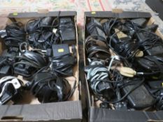 Two trays of assorted sewing machine pedals