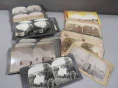 A collection of antique stereoscopic images, to include a selection of Canada